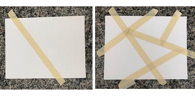Masking tape on canvases