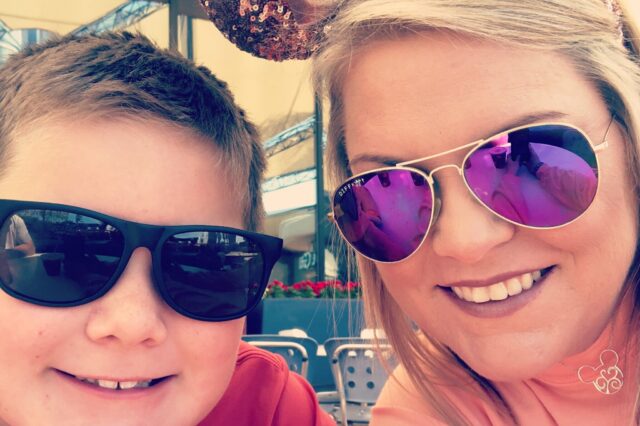 Carla Collins with her 8-year-old son at Disney World
