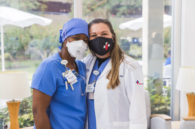 Two UF Health Jacksonville nurses.